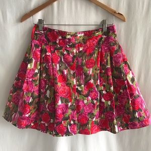 Forever 21 floral A line flowy mini skirt